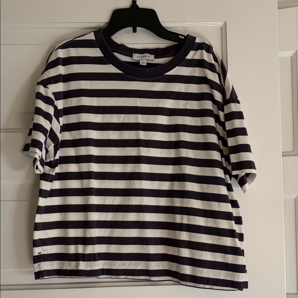 Evereve Striped Navy and White T-Shirt